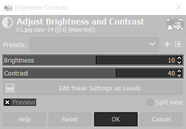 reduce contrast and increase brightness
