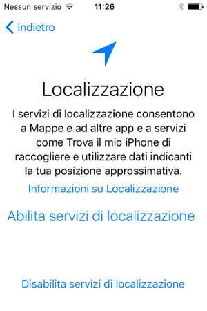 Abilitare la localizzazione