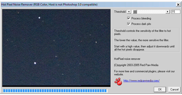 Hot Pixel su fotografia nera