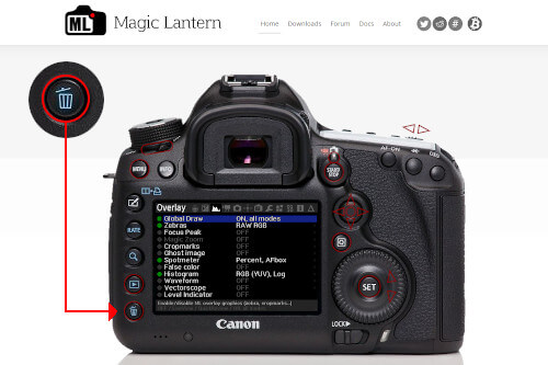 Screenshot del sito di magic lantern