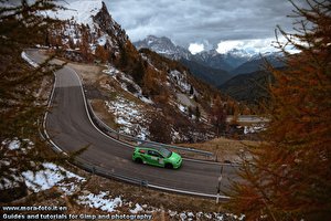 Rally race at Giau pass, Cortina d'Ampezzo.