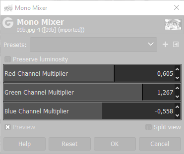 Different settings of mono mixer