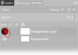 use Gimp to hide layer