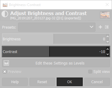 reduce contrast and increase brightness