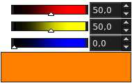 the orange in the RGB channels