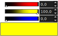 yellow in the RGB channels