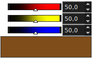 the brown in the RGB channels