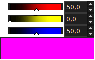 purple in the RGB channels