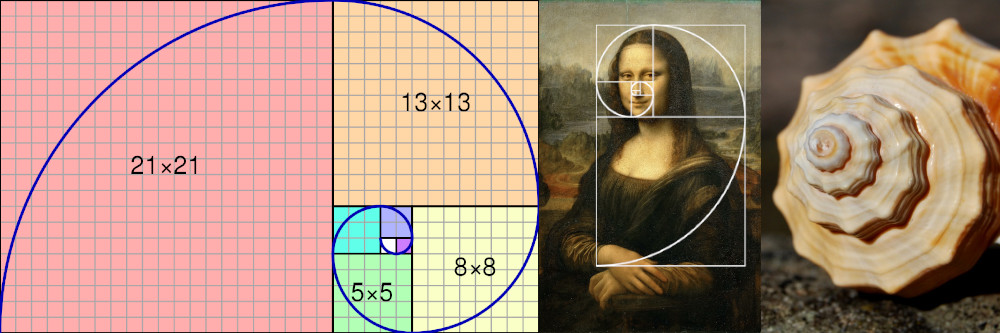 Golden spiral examples