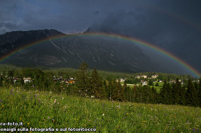 Arcobaleno a Campo, con Faloria sullo sfondo.