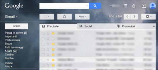 Gmail screen