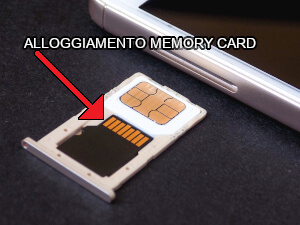 Lo sportello dove inserire la memory card