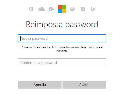 Digitare la password