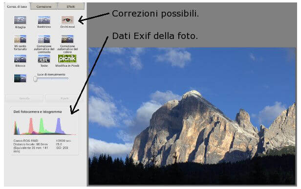 Correzioni di Picasa