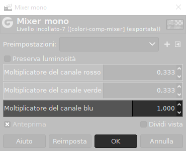 mixer mono con Gimp