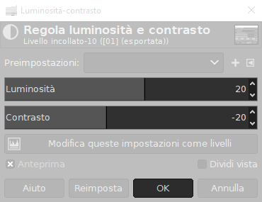 Luminosità e contrasto con Gimp