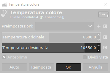 Temperatura colore con Gimp