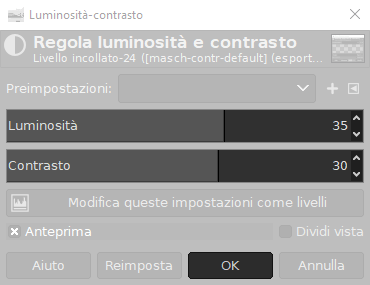 Luminosità e contrasto con Gimp