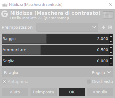 Maschera di contrasto con Gimp