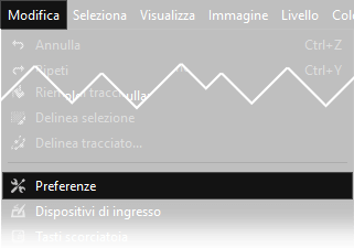 modifica preferenze