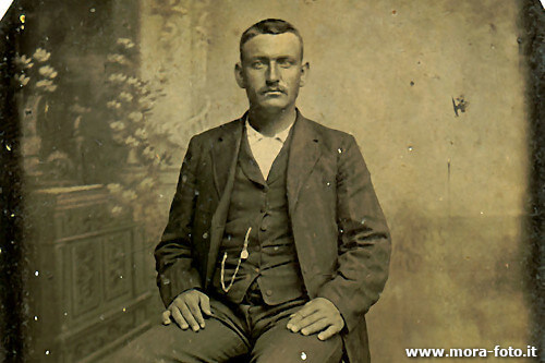 Before restoration of old photograph